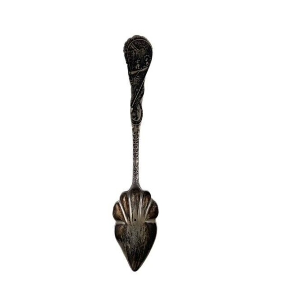 Sterling Silver Souvenir Scalloped Spoon Lake George Rogers Slide F.W. Sims & Co
